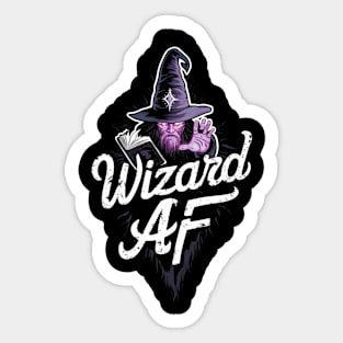 Wizard AF Dungeons and Dragons Sorcery DND Role Playing Game Gift For Magic Enthusiast Spell Book Merlin Witchcraft Sticker